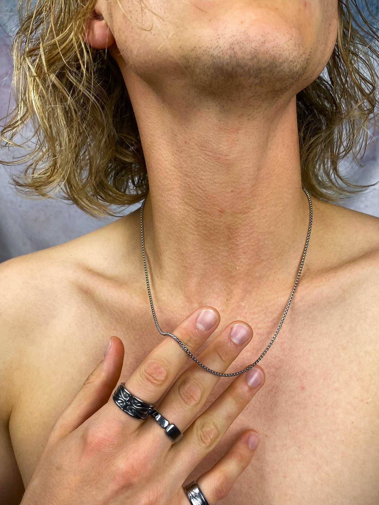 Slim Box Necklace - Stainless Steel