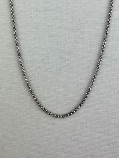 Slim Box Necklace - Stainless Steel